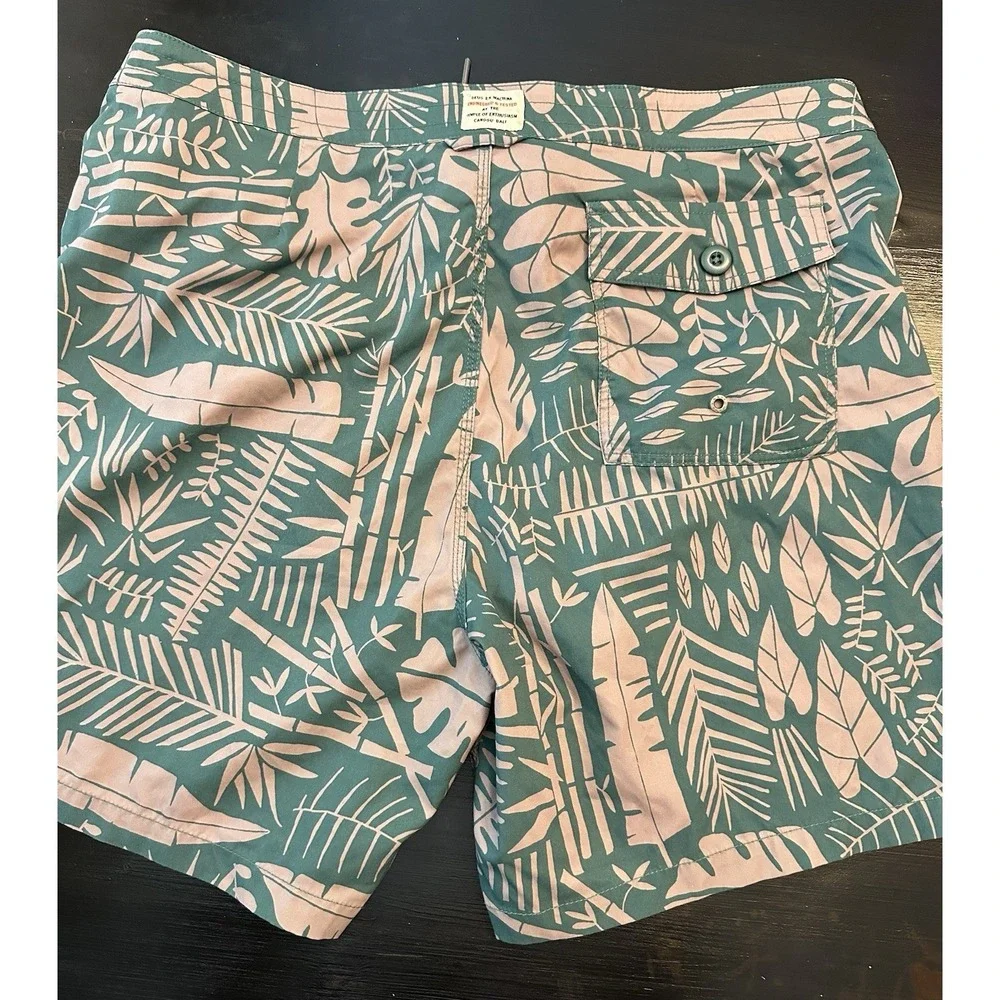 Deus Ex Machina Shorts Mens 38 Green‎ Boardshort All Over Print